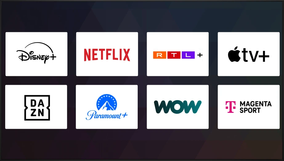 Fernseher mit Mediatheken Übersicht